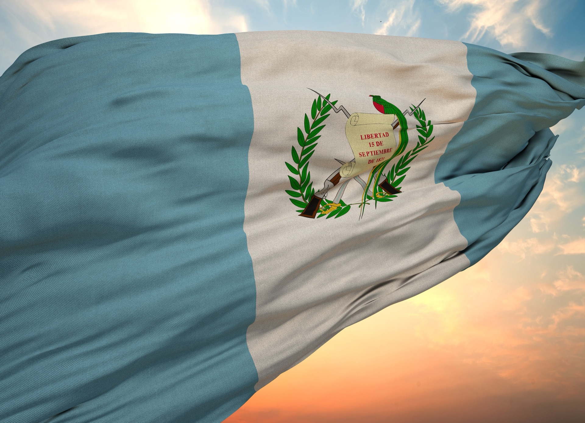 Guatemala flag waving